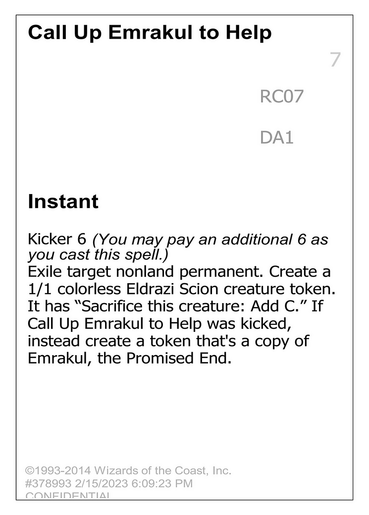 Call Up Emrakul to Help (DA1-RC07A) - Unknown Event