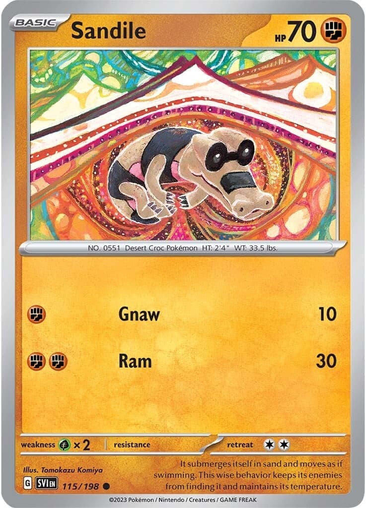 Sandile 115/198 - SV01 Scarlet & Violet Base Set Reverse Holofoil