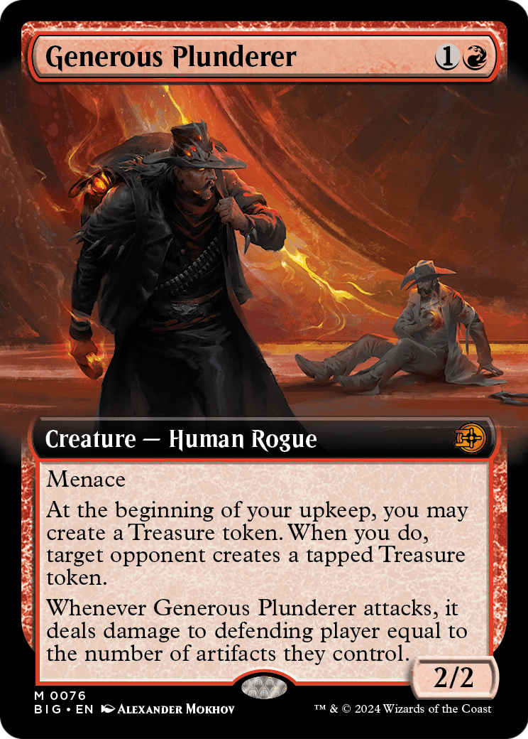 Generous Plunderer (Extended Art) [Outlaws of Thunder Junction: The Big Score] Foil