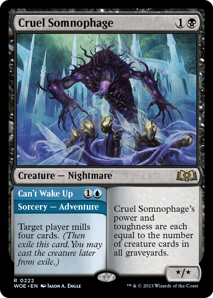Cruel Somnophage // Can't Wake Up [Wilds of Eldraine] Foil