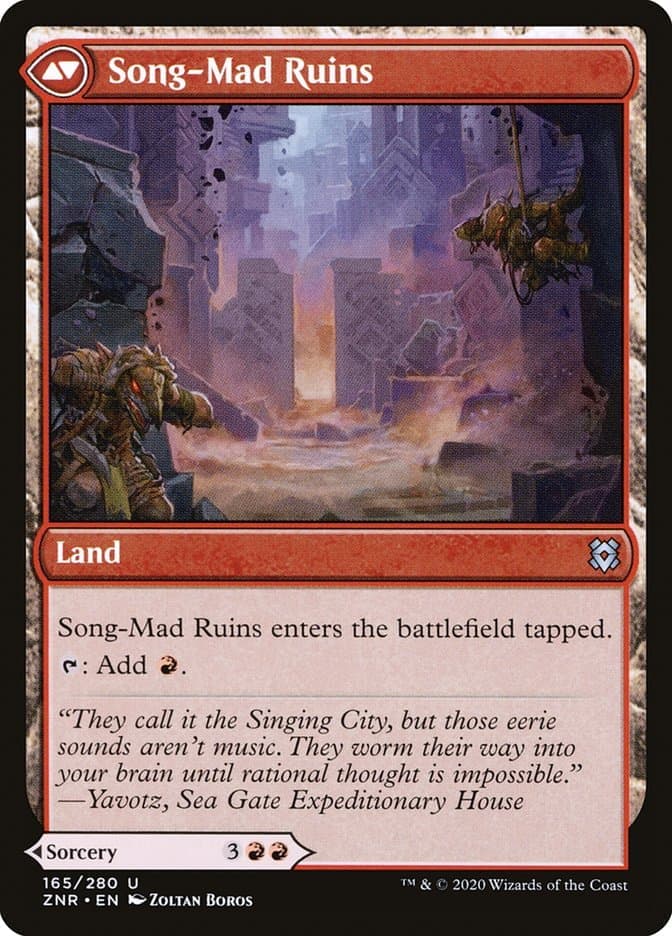 Song-Mad Treachery // Song-Mad Ruins [Zendikar Rising] Foil