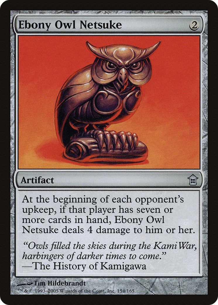 Ebony Owl Netsuke [Saviors of Kamigawa] Foil