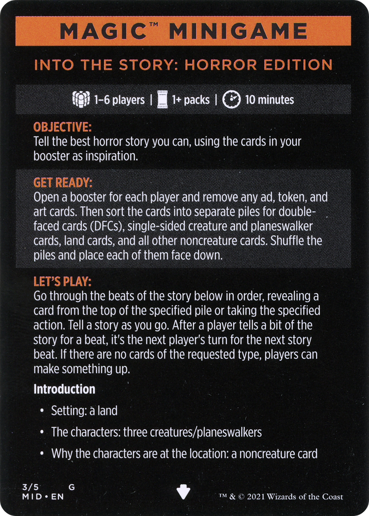 Into the Story: Horror Edition // Into the Story (cont'd) (MMID-003) - Innistrad: Midnight Hunt Minigames Foil