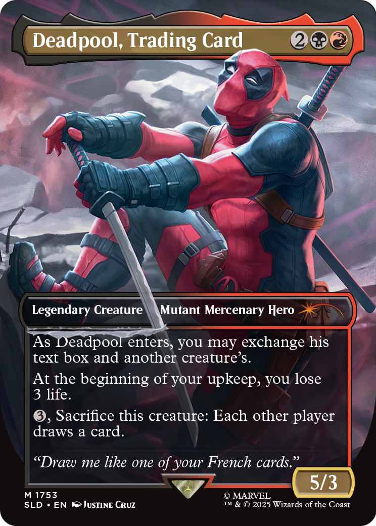 Deadpool, Trading Card (1753) [Secret Lair Drop]  (Borderless) Foil