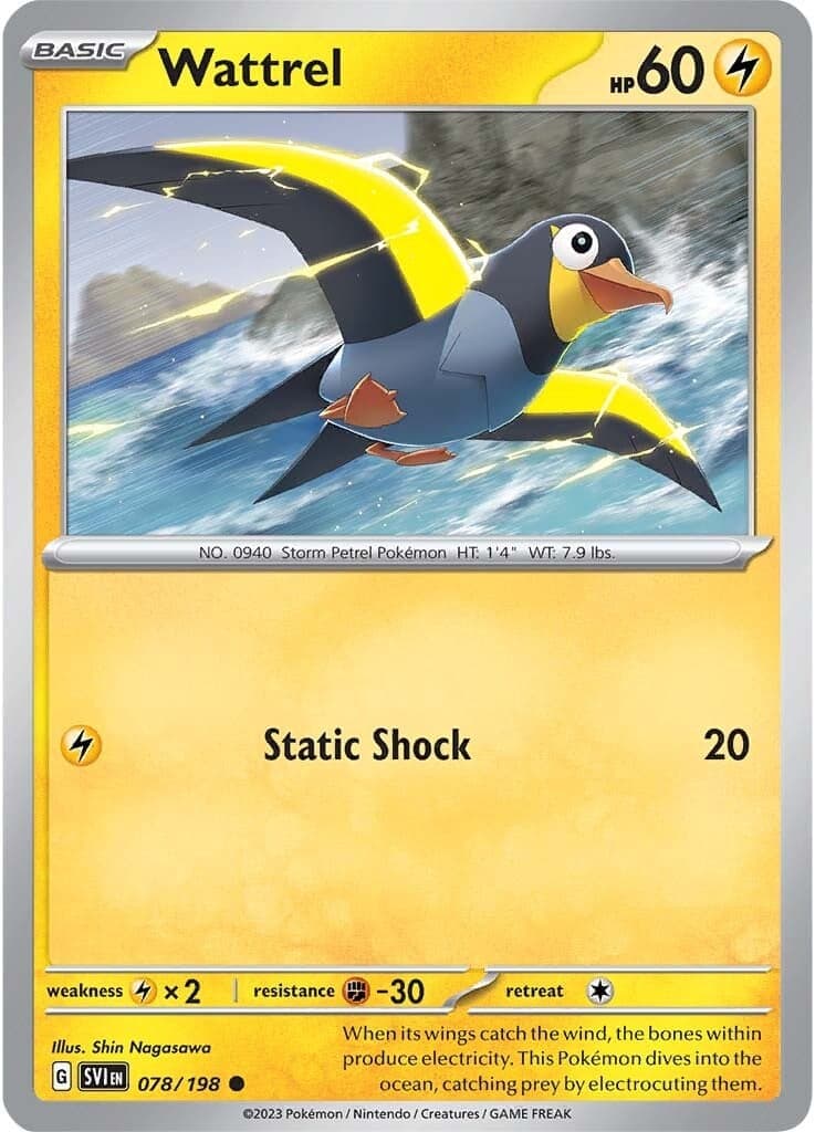 Wattrel 078/198 - SV01 Scarlet & Violet Base Set Reverse Holofoil