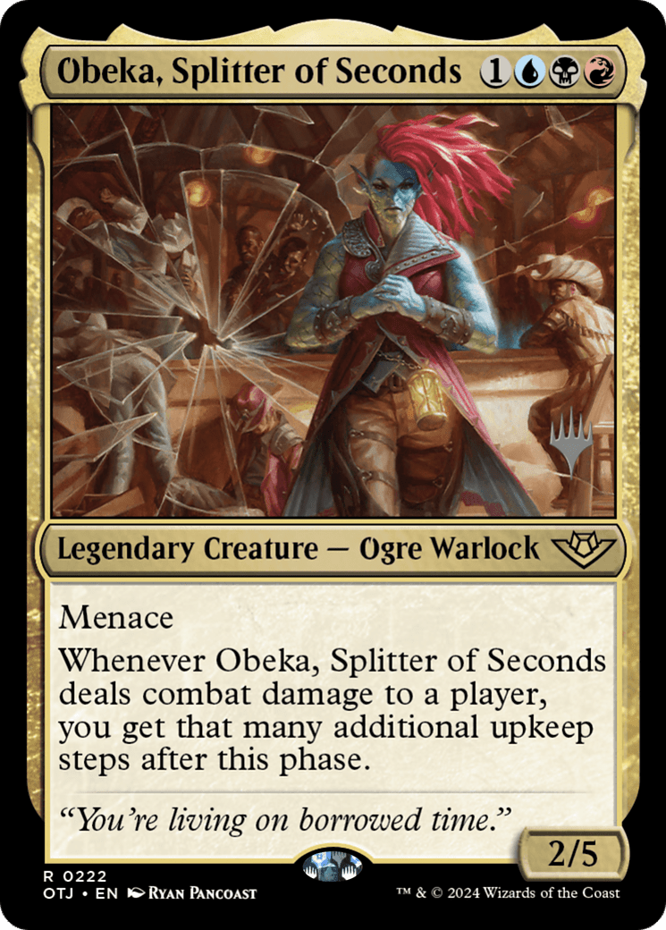 Obeka, Splitter of Seconds (Promo Pack) [Outlaws of Thunder Junction Promos] Foil
