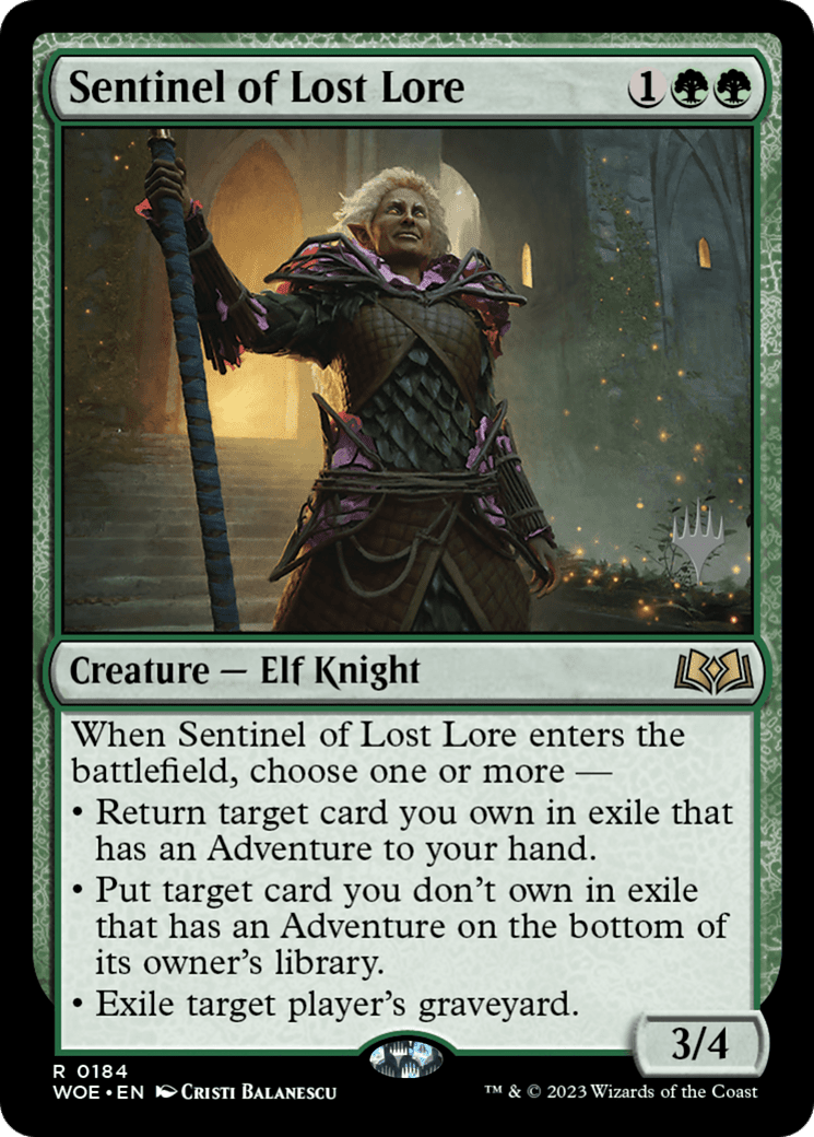 Sentinel of Lost Lore (Promo Pack) [Wilds of Eldraine Promos] Foil