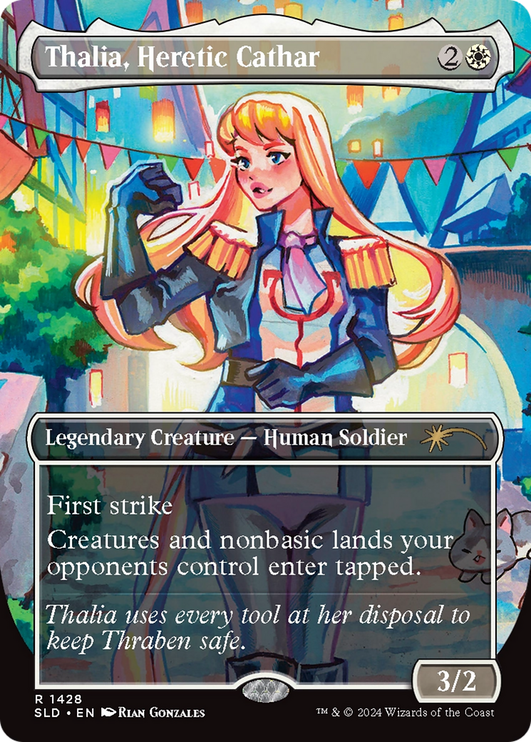 Thalia, Heretic Cathar (1428) [Secret Lair Drop]  (Borderless) Foil