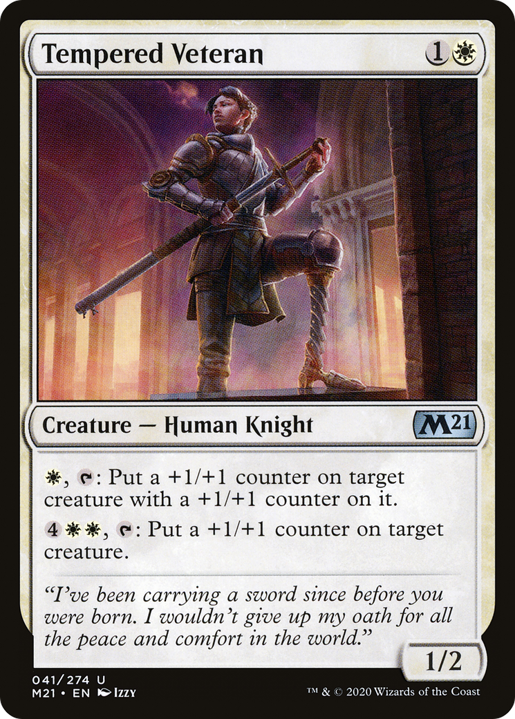 Tempered Veteran [Core Set 2021] Foil