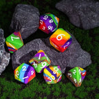 RPG Dice Set | Silicone | Rainbow | Set of 7 (D0221)