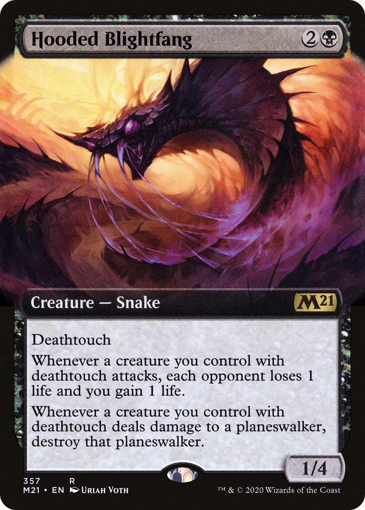 Hooded Blightfang (Extended Art) [Core Set 2021] Foil