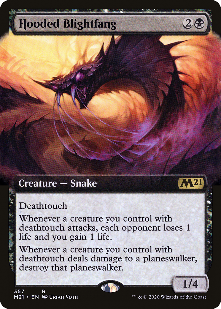 Hooded Blightfang (Extended Art) [Core Set 2021] Foil