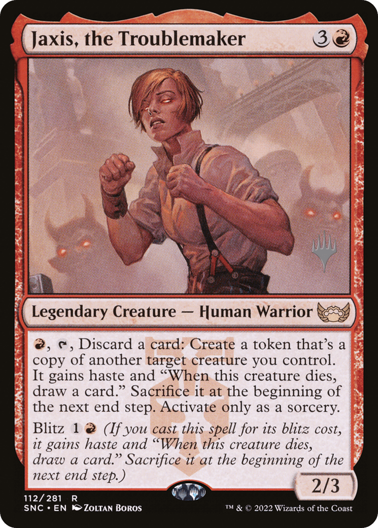 Jaxis, the Troublemaker (Promo Pack) [Streets of New Capenna Promos] Foil