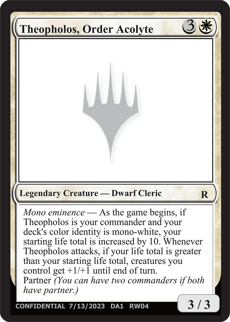 Theopholos, Order Acolyte (DA1-RW04E) - Unknown Event