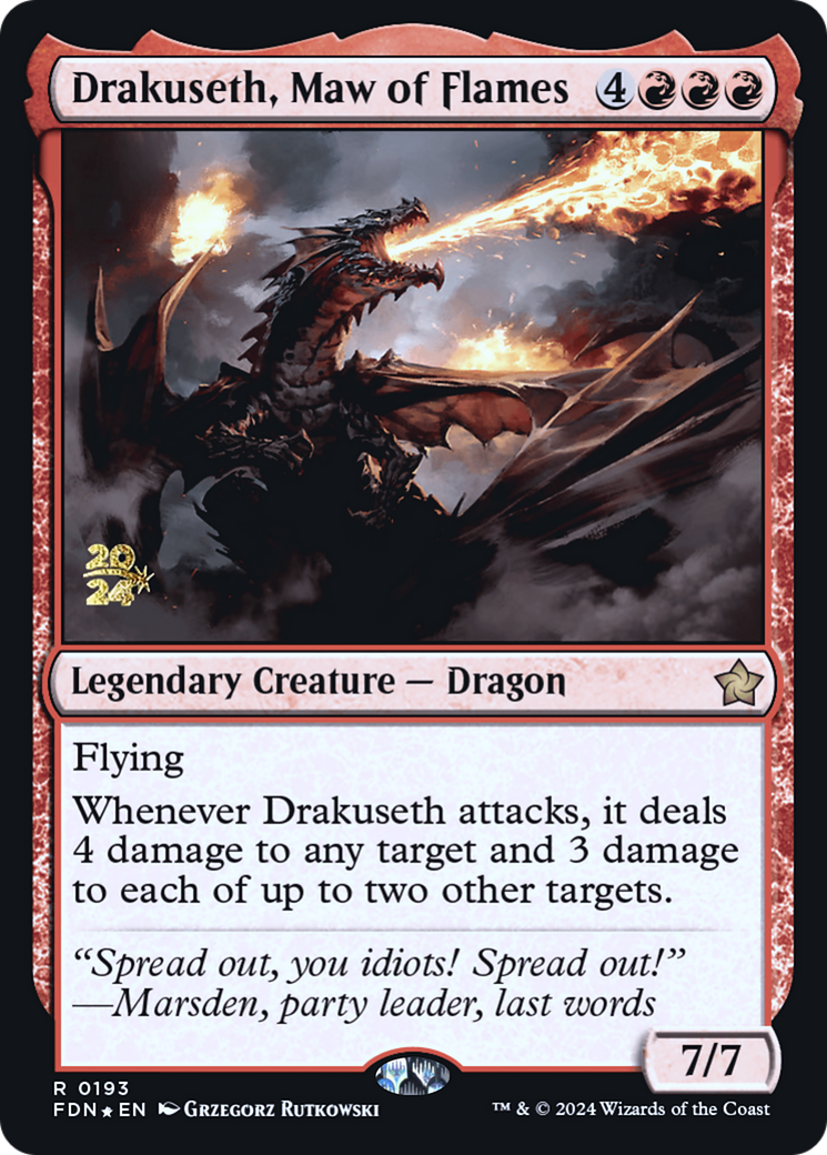 Drakuseth, Maw of Flames (FDN) (-193) - Prerelease Cards Foil