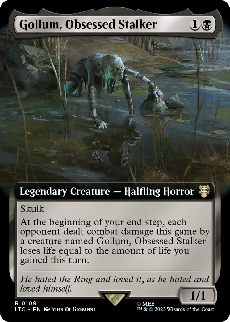 Gollum, Obsessed Stalker (109) [Tales of Middle-earth Commander] : (Extended Art) Foil