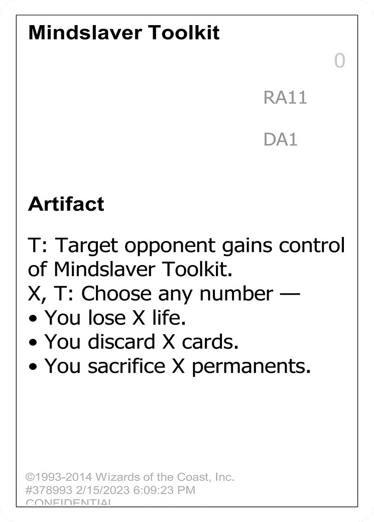 Mindslaver Toolkit (DA1-RA11A) - Unknown Event
