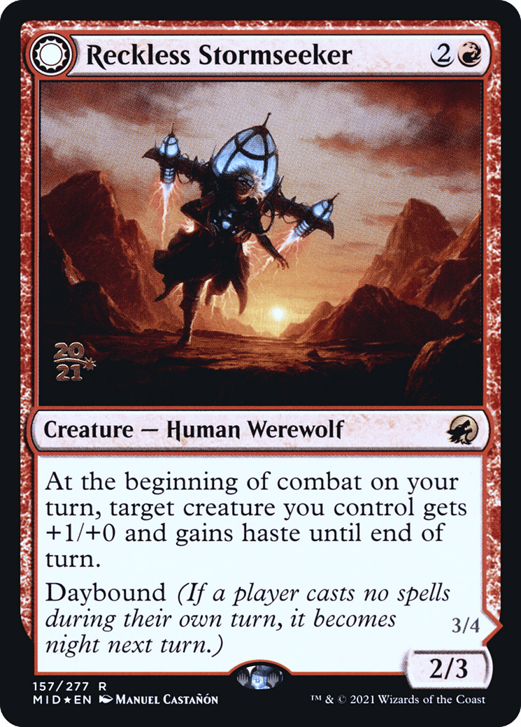 Reckless Stormseeker // Storm-Charged Slasher [Innistrad: Midnight Hunt Prerelease Promos]