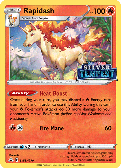 Rapidash (Prerelease) SWSH270  - Holofoil SWSH Sword & Shield Promo Cards - Promo
