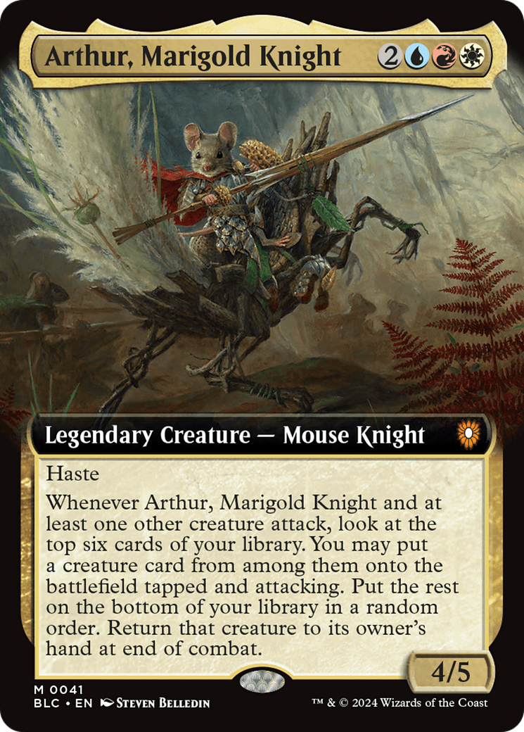 Arthur, Marigold Knight (Extended Art) [Bloomburrow Commander] Foil