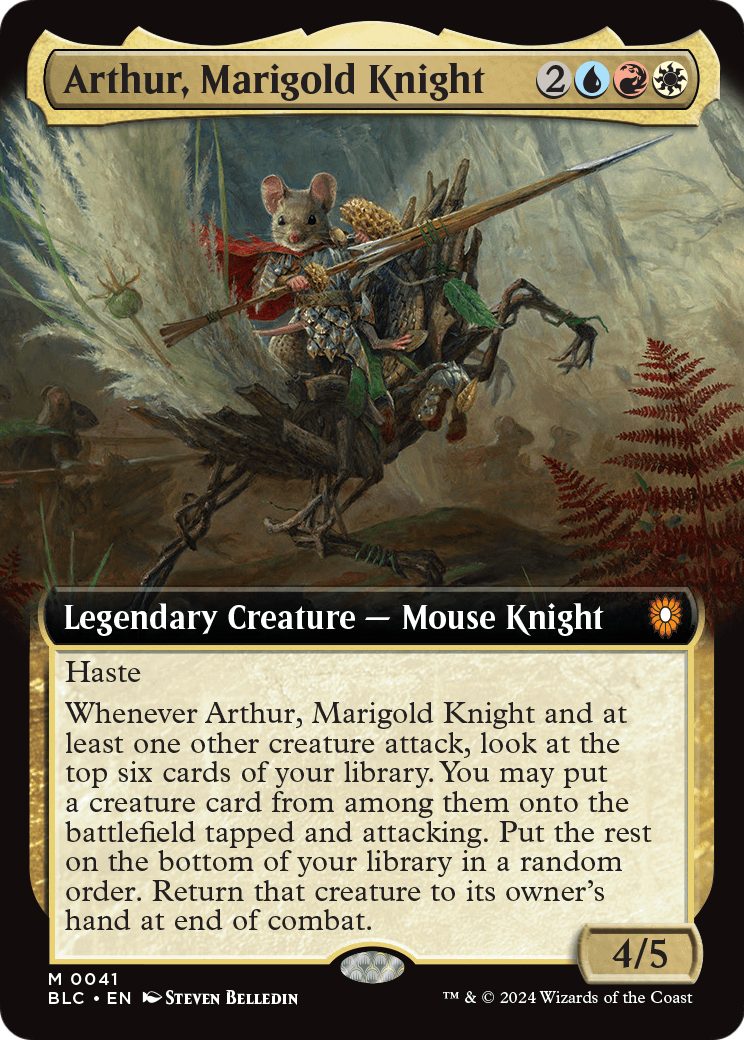 Arthur, Marigold Knight (Extended Art) [Bloomburrow Commander] Foil