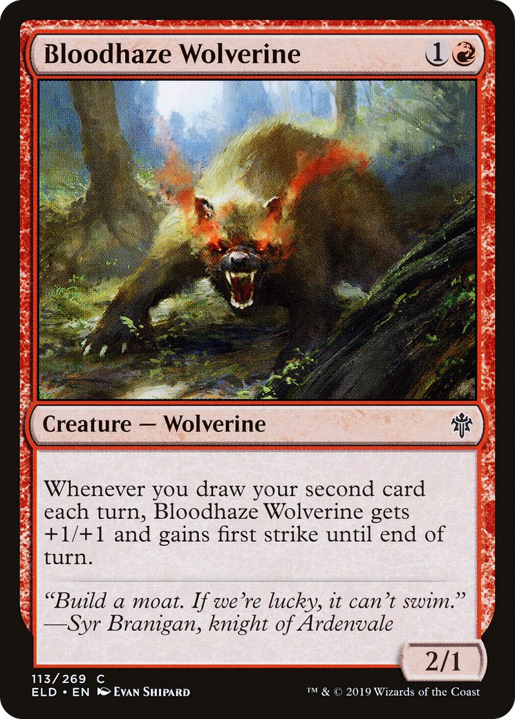 Bloodhaze Wolverine [Throne of Eldraine] Foil
