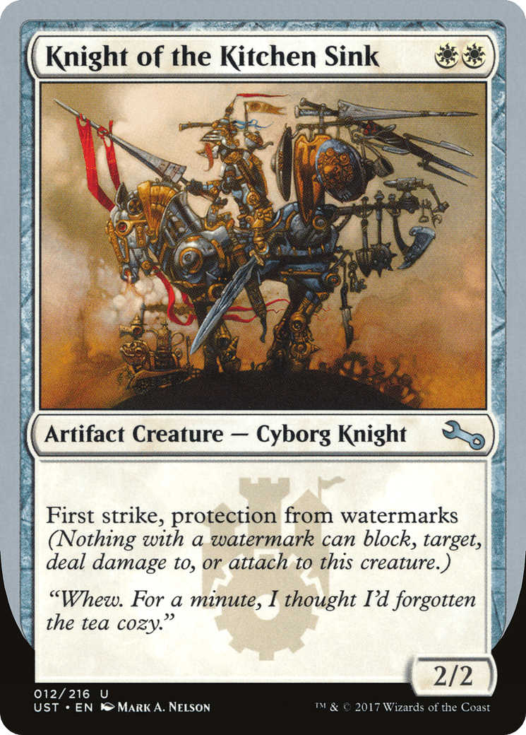 Knight of the Kitchen Sink ("protection from watermarks") [Unstable] Foil