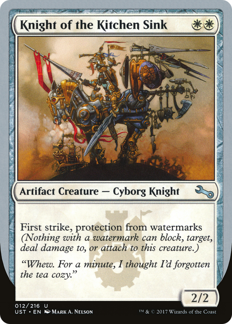 Knight of the Kitchen Sink ("protection from watermarks") [Unstable] Foil