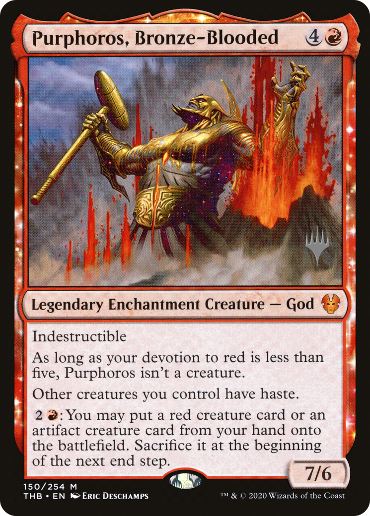 Purphoros, Bronze-Blooded (Promo Pack) [Theros Beyond Death Promos] Foil