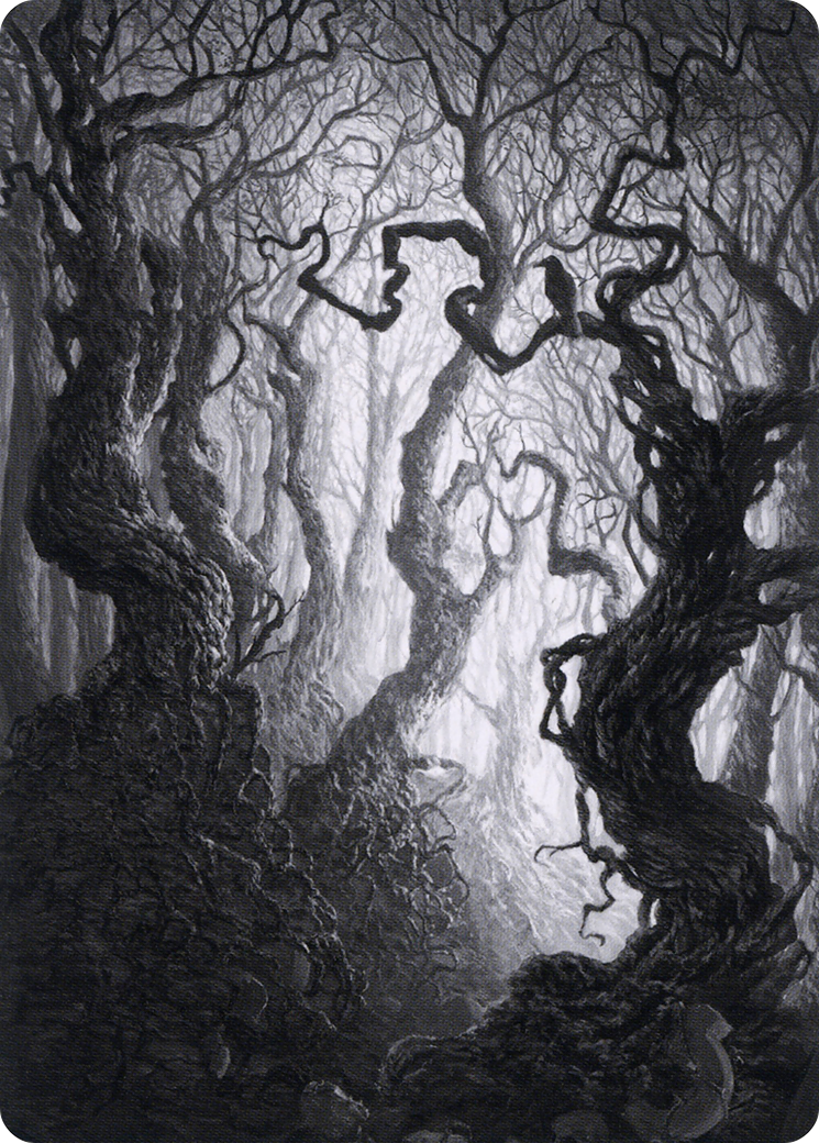 Forest // Forest (AMID-080) - Midnight Hunt Art Series (Borderless) Foil