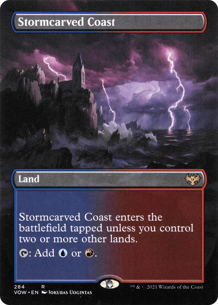 Stormcarved Coast (Borderless Alternate Art) [Innistrad: Crimson Vow] Foil