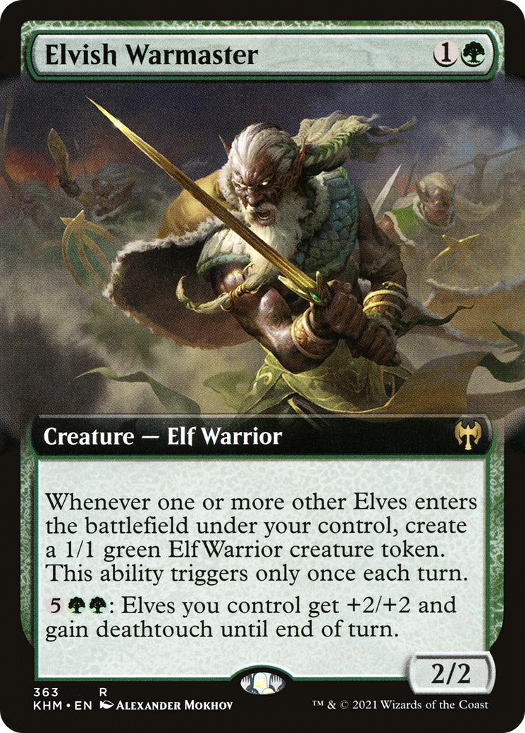 Elvish Warmaster (Extended Art) [Kaldheim] Foil