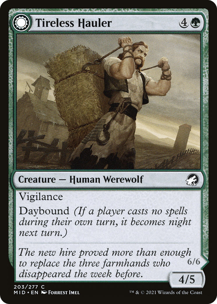 Tireless Hauler // Dire-Strain Brawler [Innistrad: Midnight Hunt] Foil