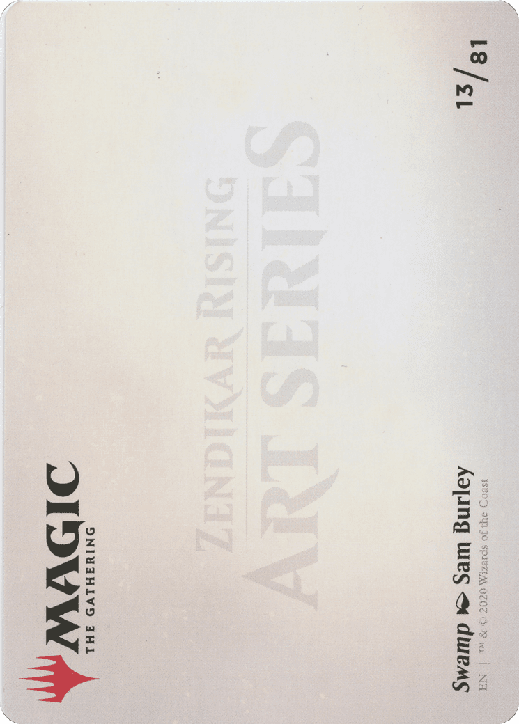 Swamp // Swamp (AZNR-013) - Zendikar Rising Art Series (Borderless) Foil