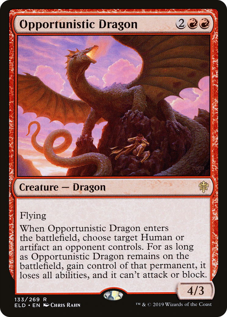 Opportunistic Dragon [Throne of Eldraine] Foil