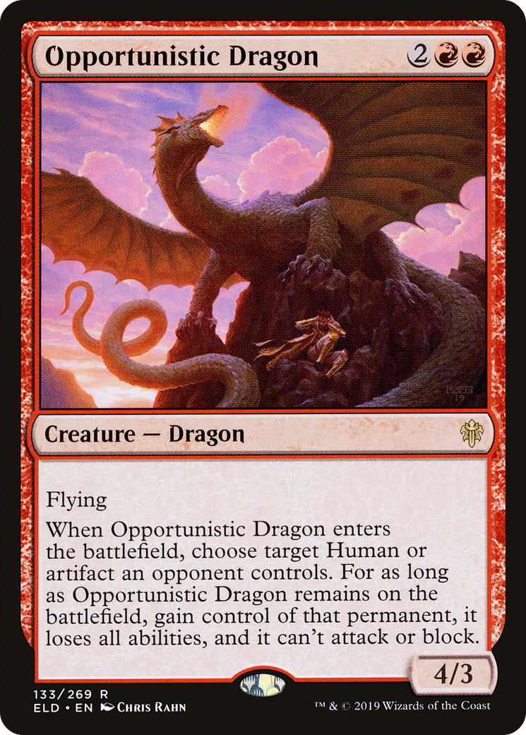 Opportunistic Dragon [Throne of Eldraine] Foil
