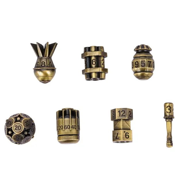 RPG Dice Set | Metal | Ancient Bomb | Bronze