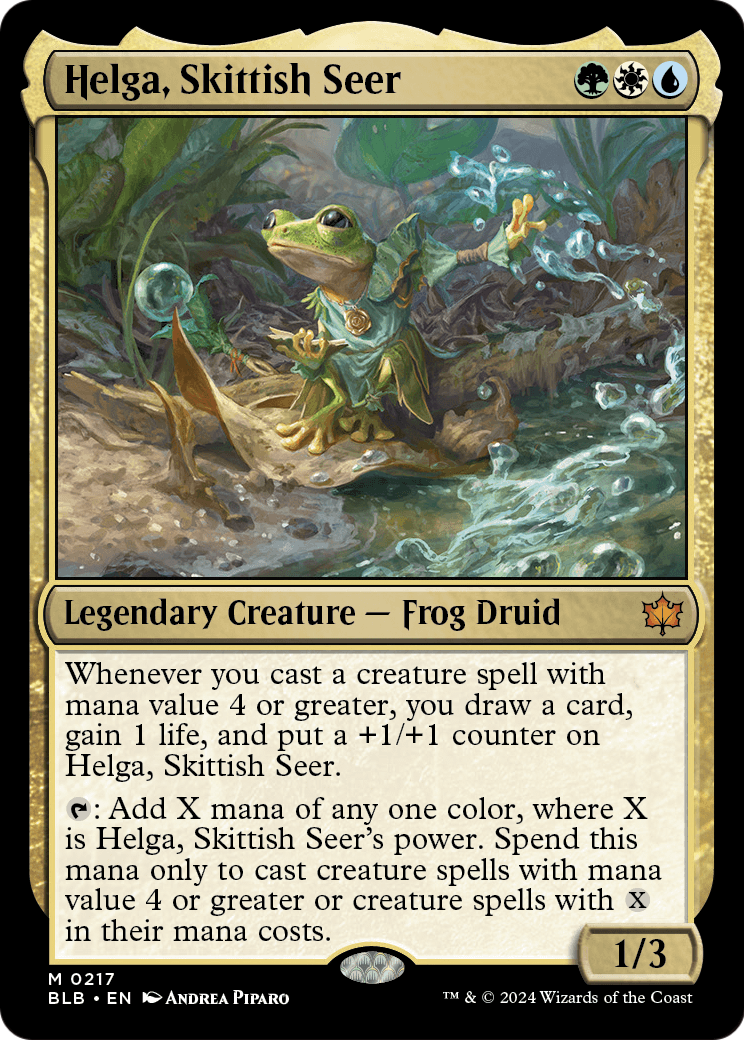 Helga, Skittish Seer [Bloomburrow] Foil