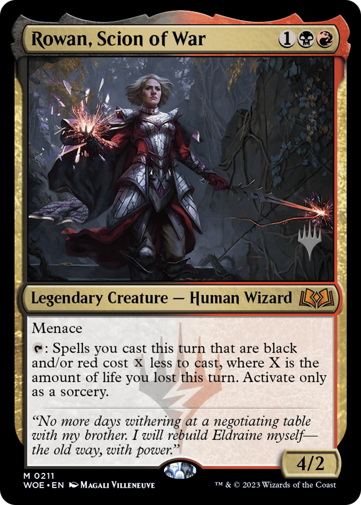 Rowan, Scion of War (Promo Pack) [Wilds of Eldraine Promos] Foil