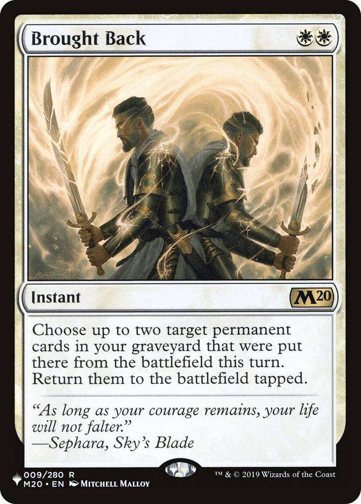 Brought Back |  (M20-9) [The List]