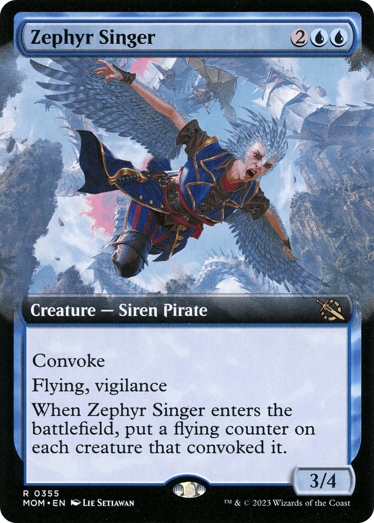 Zephyr Singer (Extended Art) [March of the Machine] Foil