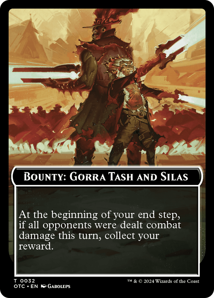 Bounty: Gorra Tash and Silas // Wanted! (TOTC-032) - Outlaws of Thunder Junction Commander Tokens