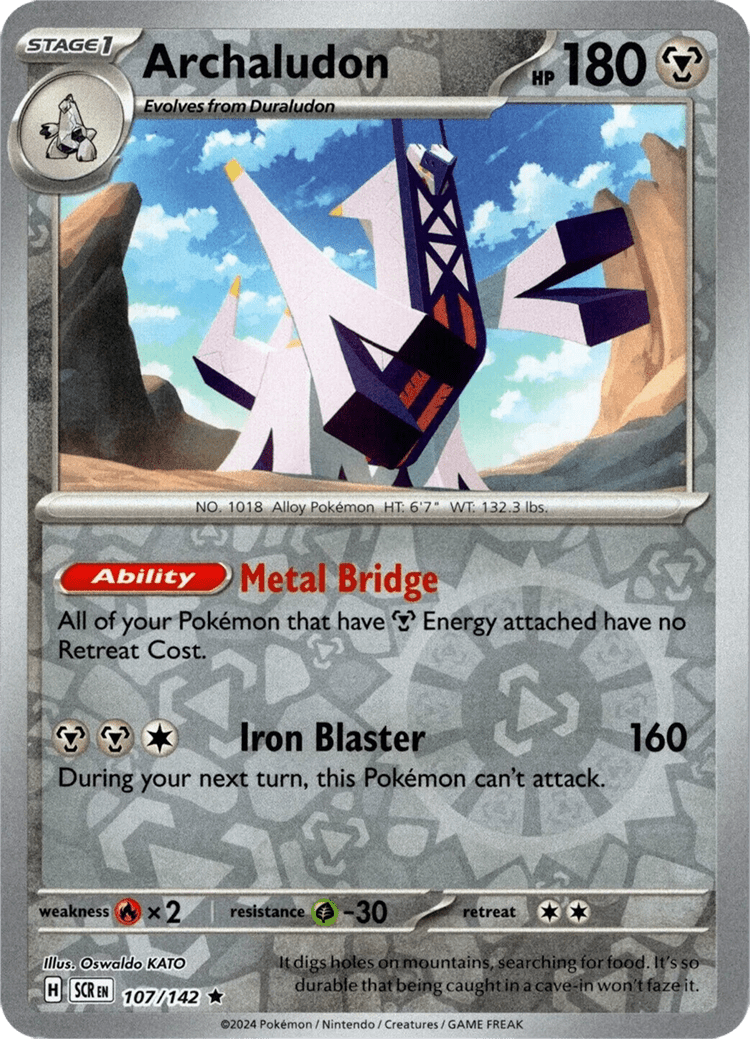 Archaludon 107/142  - Holofoil SV07 Stellar Crown - Rare