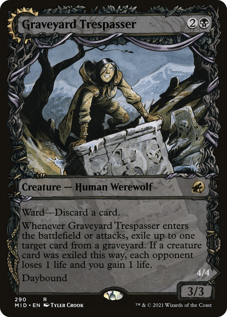 Graveyard Trespasser // Graveyard Glutton (Showcase Equinox) [Innistrad: Midnight Hunt] Foil
