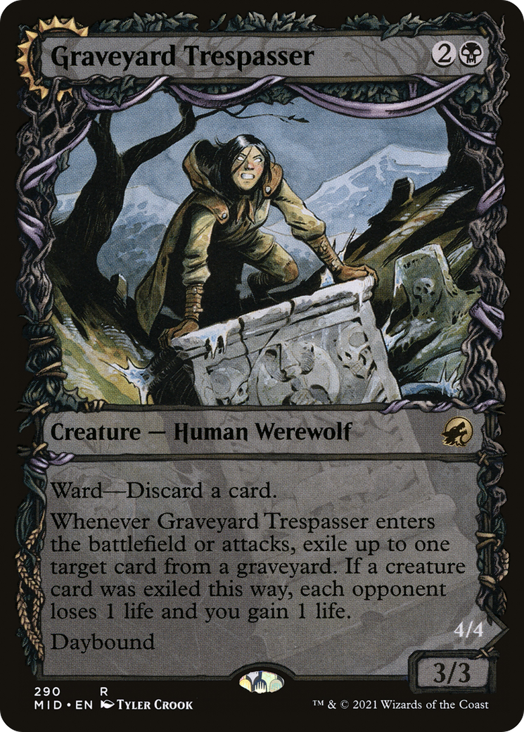 Graveyard Trespasser // Graveyard Glutton (Showcase Equinox) [Innistrad: Midnight Hunt] Foil