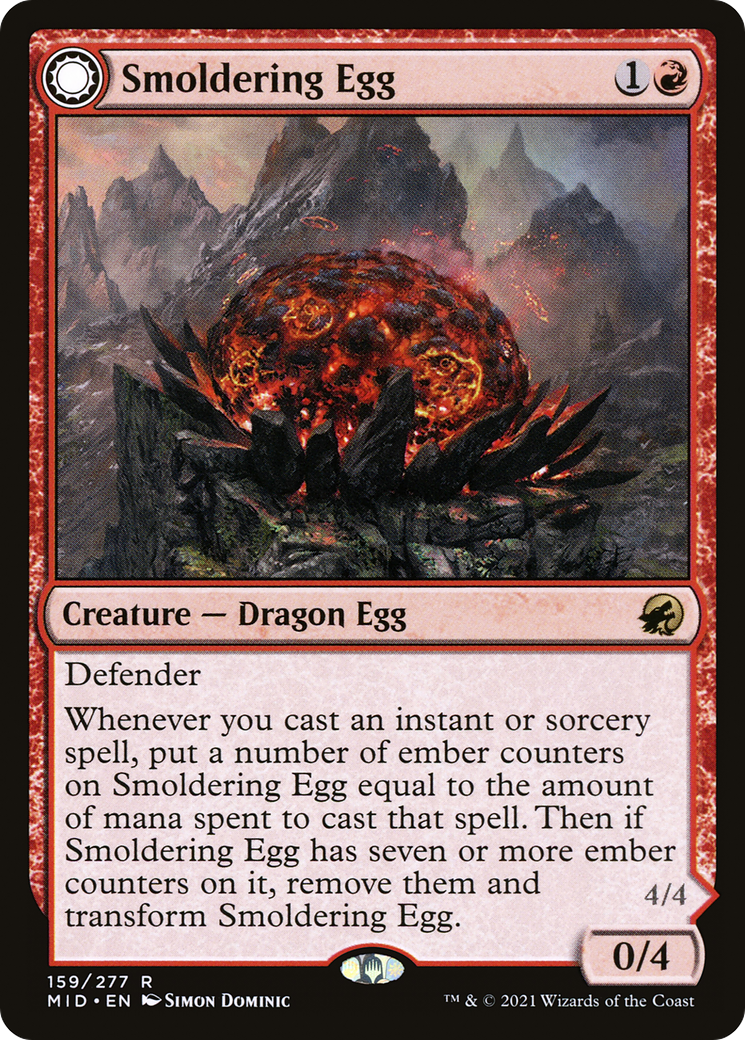 Smoldering Egg // Ashmouth Dragon [Innistrad: Midnight Hunt] Foil