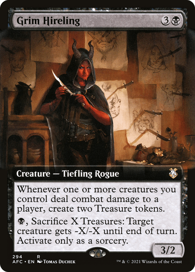 Grim Hireling (Extended Art) [Dungeons & Dragons: Adventures in the Forgotten Realms Commander]