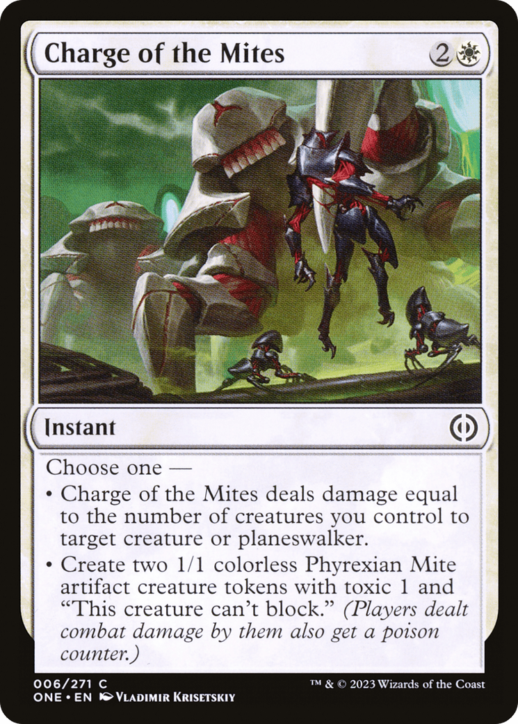 Charge of the Mites [Phyrexia: All Will Be One] Foil