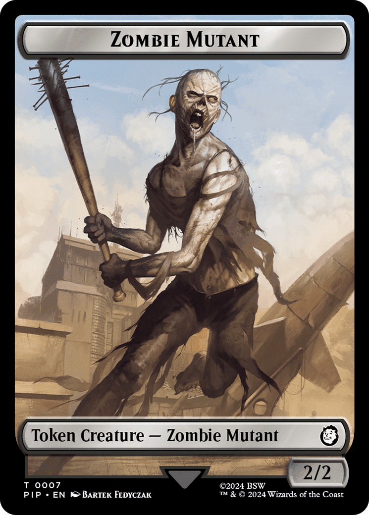 Radiation // Zombie Mutant Double-Sided Token [Fallout Tokens] Foil