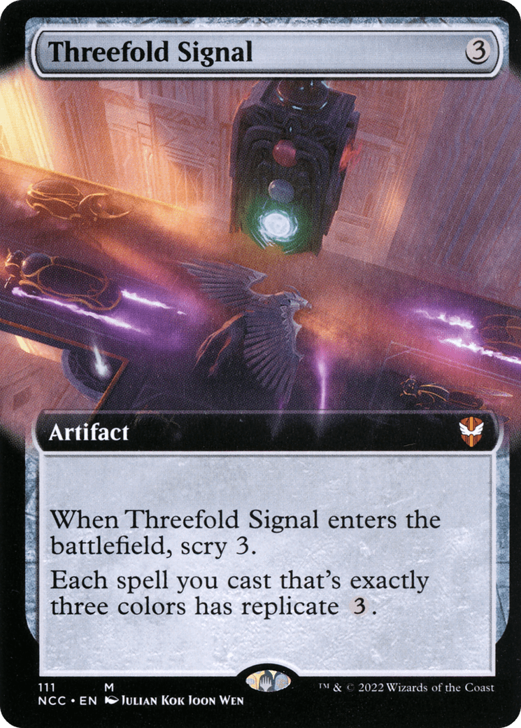 Threefold Signal (Extended Art) [Streets of New Capenna Commander] Foil